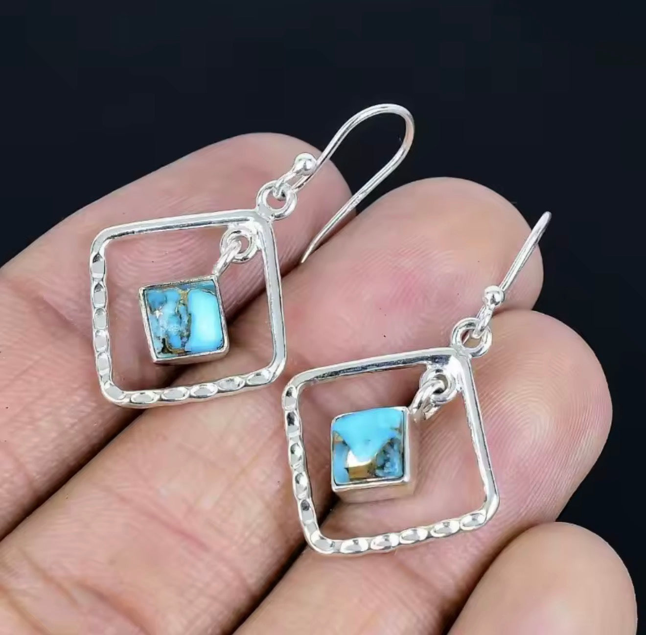 Framed Turquoise Dangles
