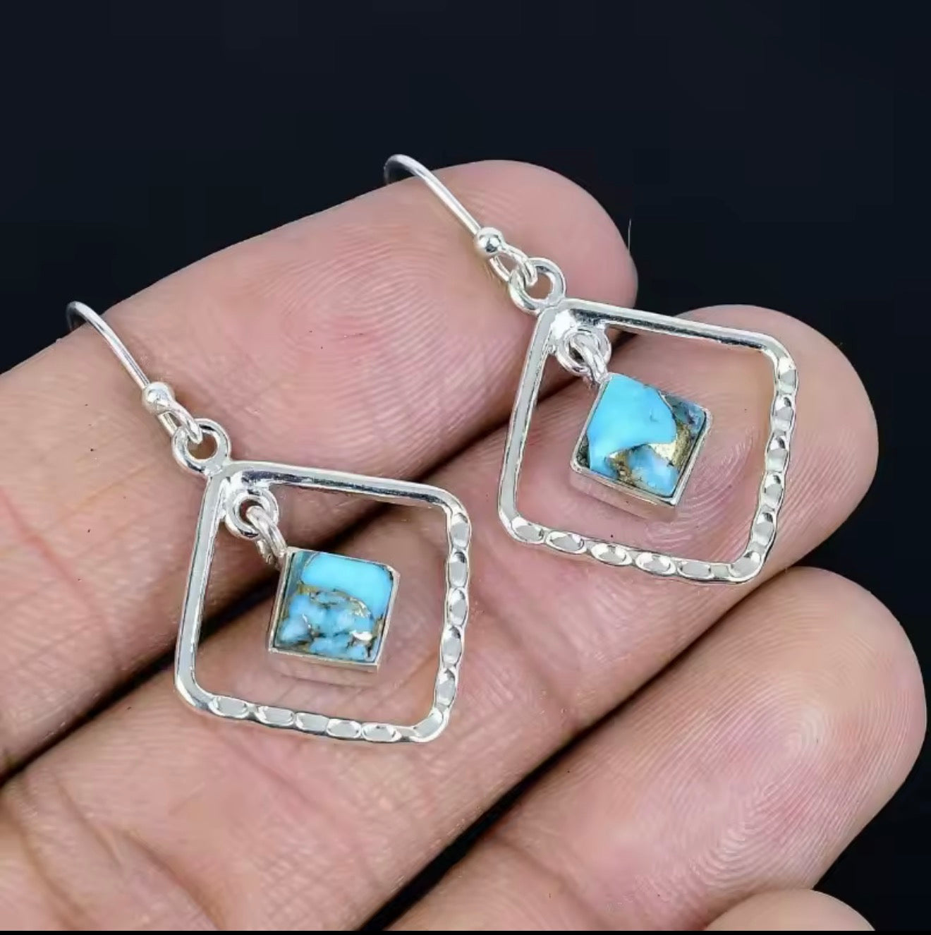 Framed Turquoise Dangles