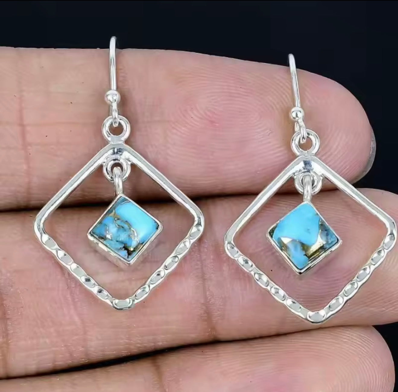 Framed Turquoise Dangles