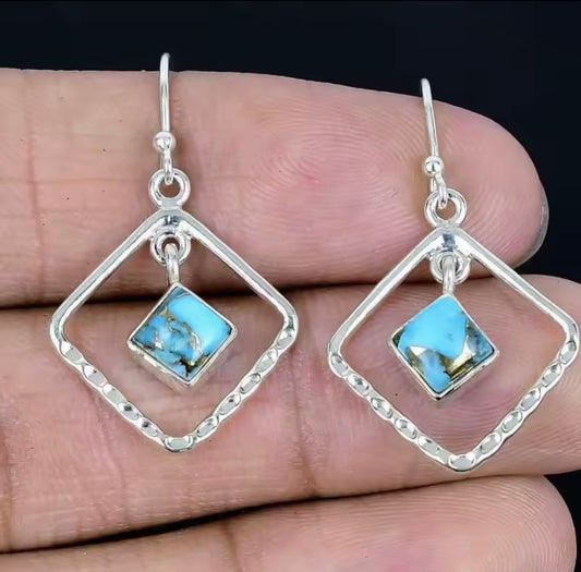 Framed Turquoise Dangles