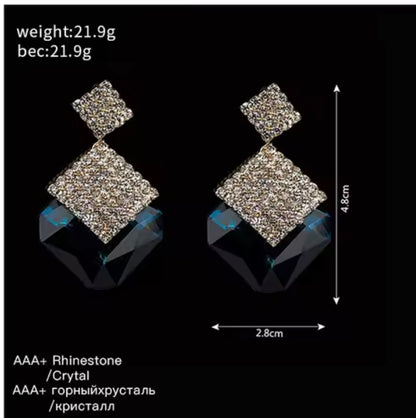 Bridal Wedding Champagne Crystal Earrings