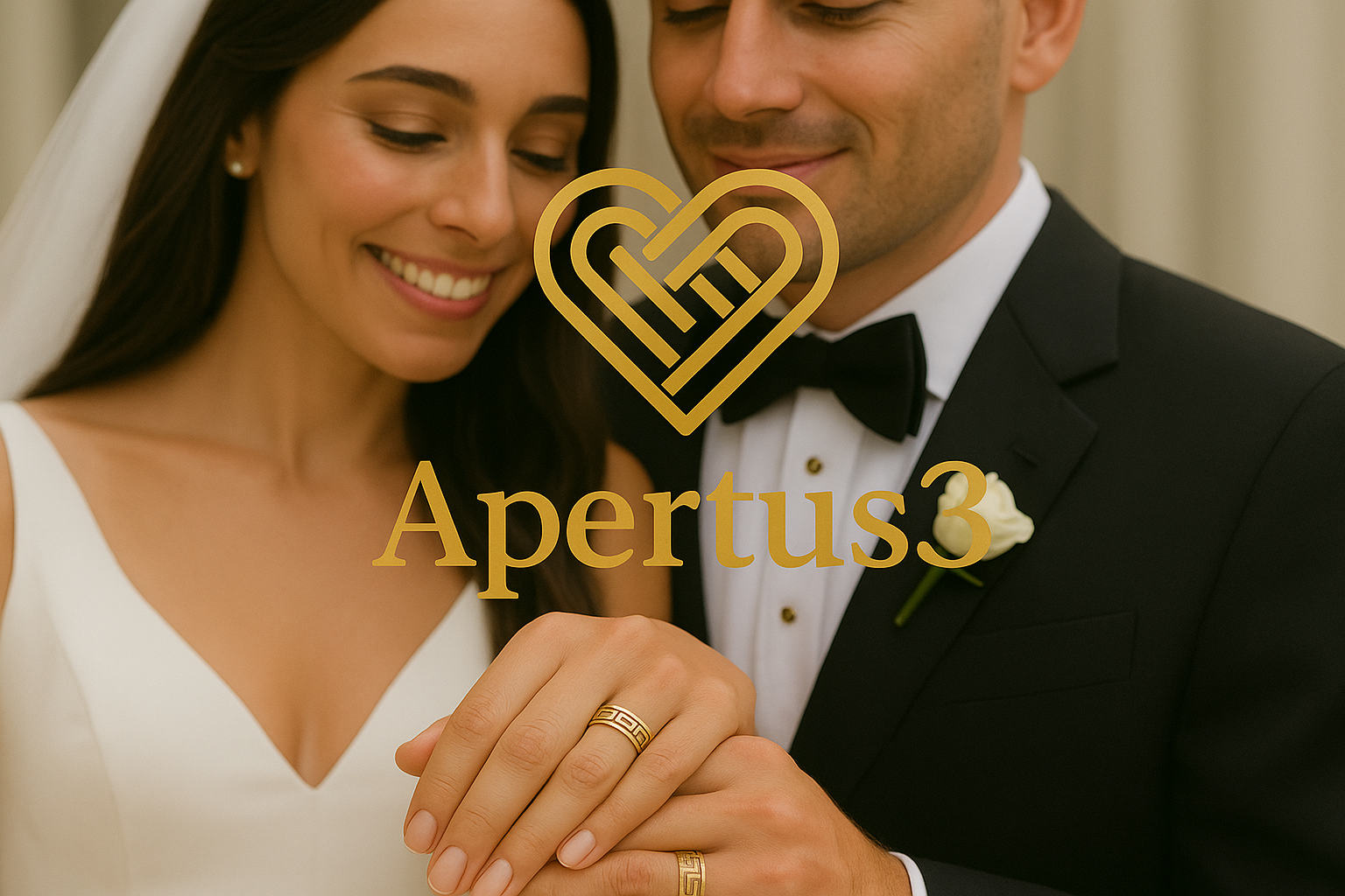 Apertus3 logo on wedding image